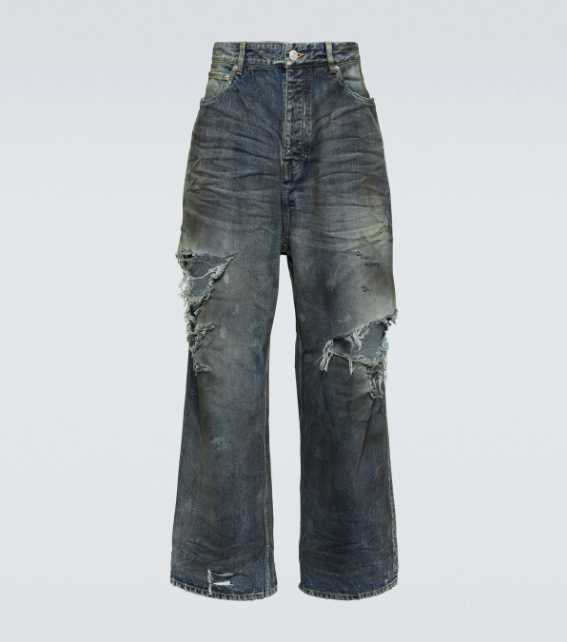 Balenciaga Distressed wide-leg jeans