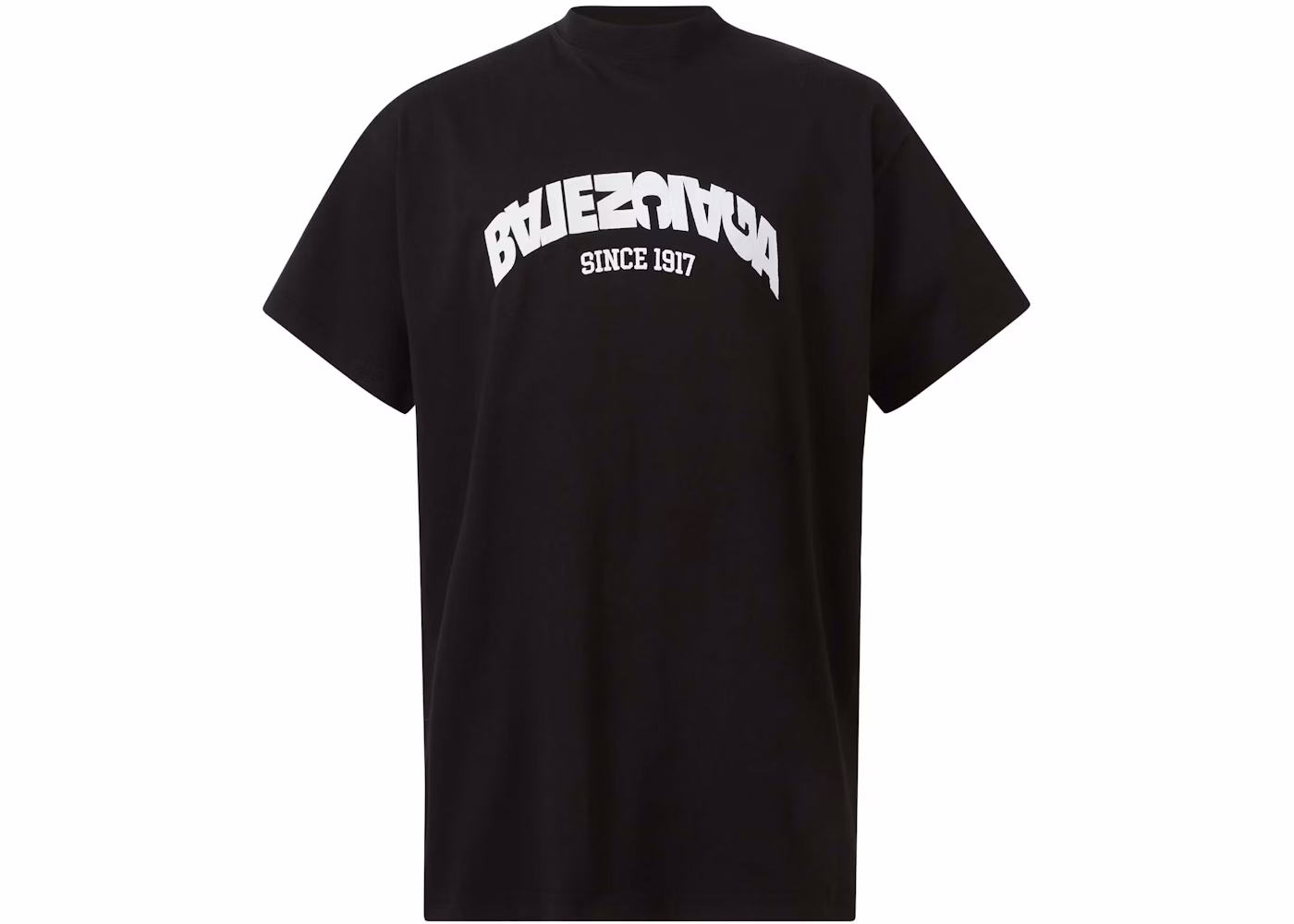 Balenciaga Back Flip Oversized Tee Black Hombre