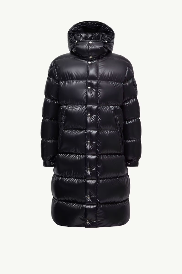 Black Hanoverian Hooded Square-Quilted DownJacket
