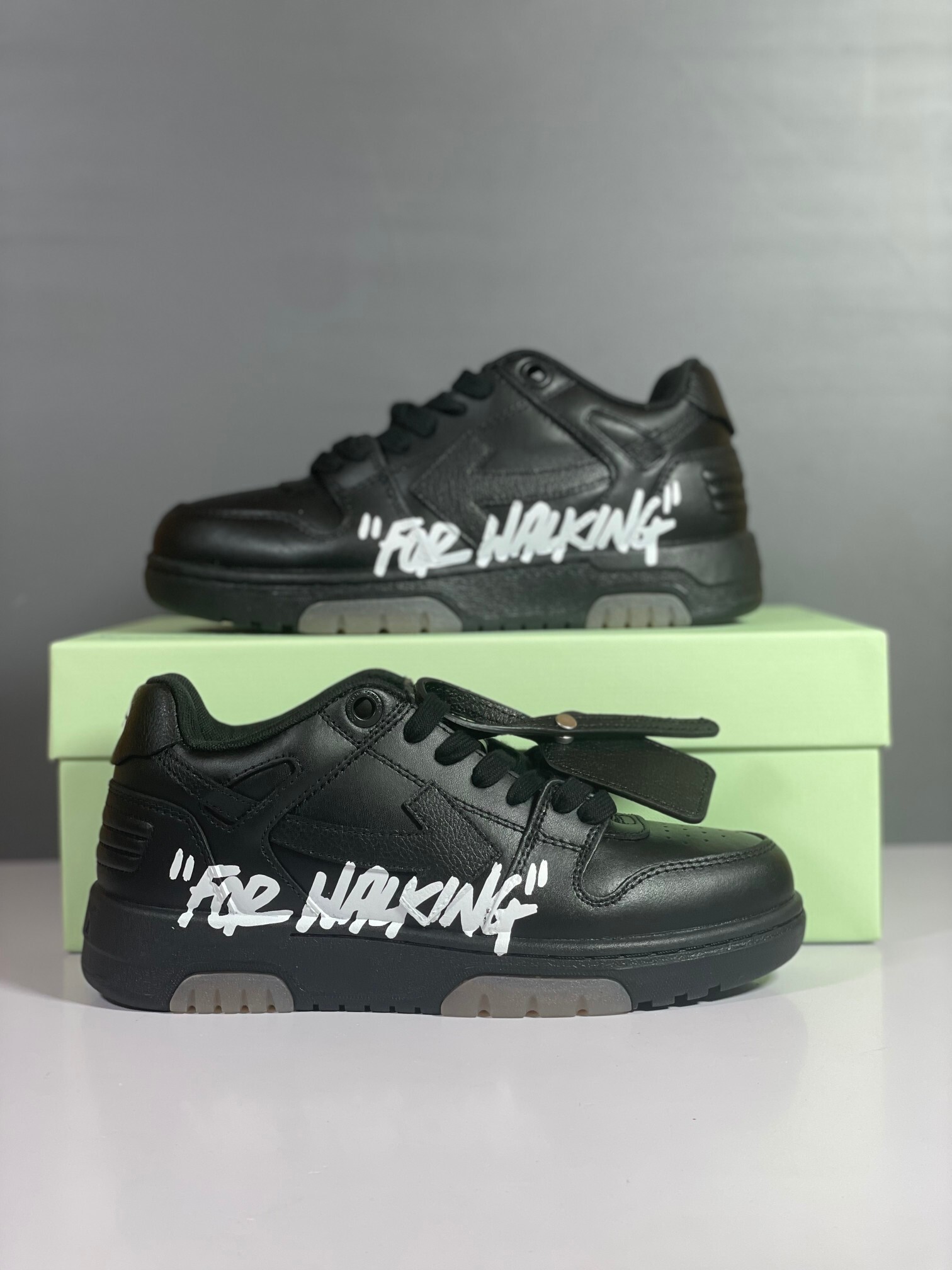 Off-White Out Of Office Low Tops "For Walking" Black White