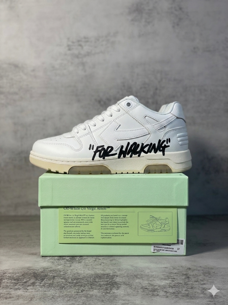 Off-White Out Of Office Low Tops "For Walking" White Black